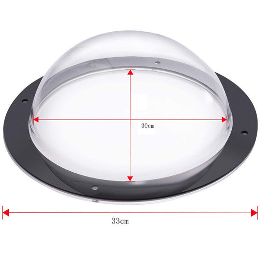 HKM-9860029 Transparent Acrylic Semi-Circular Pet Fence Window with Decorative Ring and Installation Hardware