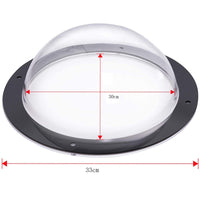 HKM-9860029 Transparent Acrylic Semi-Circular Pet Fence Window with Decorative Ring and Installation Hardware