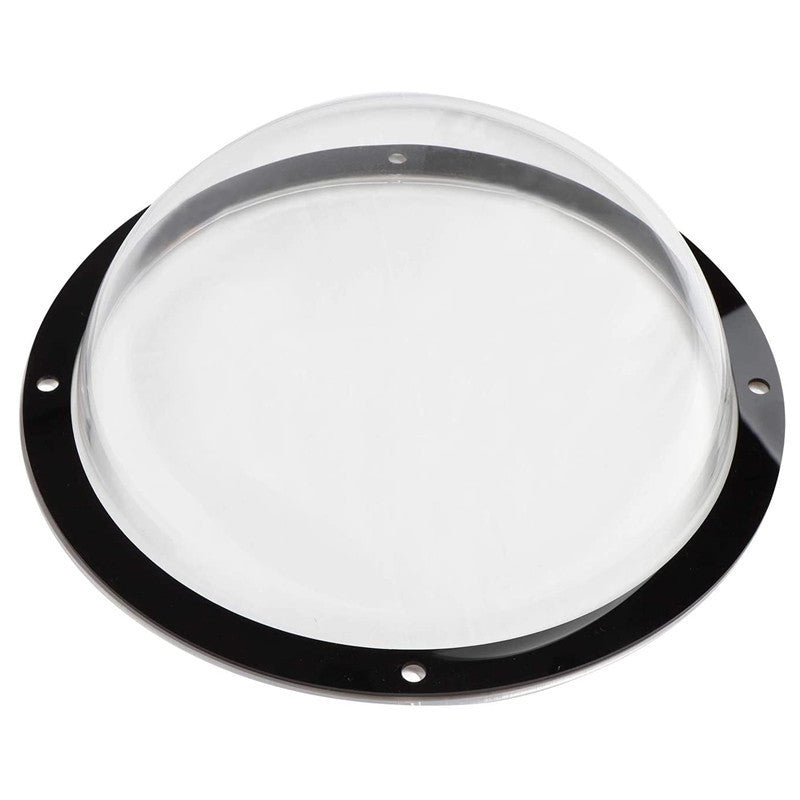HKM-9860029 Transparent Acrylic Semi-Circular Pet Fence Window with Decorative Ring and Installation Hardware