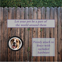 HKM-9860029 Transparent Acrylic Semi-Circular Pet Fence Window with Decorative Ring and Installation Hardware