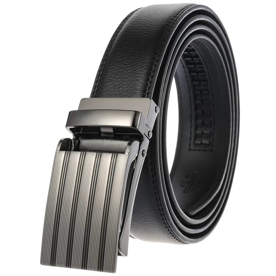 HKM-986003 Men's Automatic Ratchet Belt in Cowhide Leather - Style LY33-1952-1