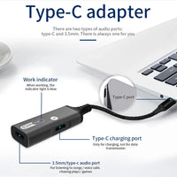 HKM-986195 USB-C to 3.5mm Audio Adapter for iPhone 15 and Android Phones - Dual Functionality Headphone Jack Converter