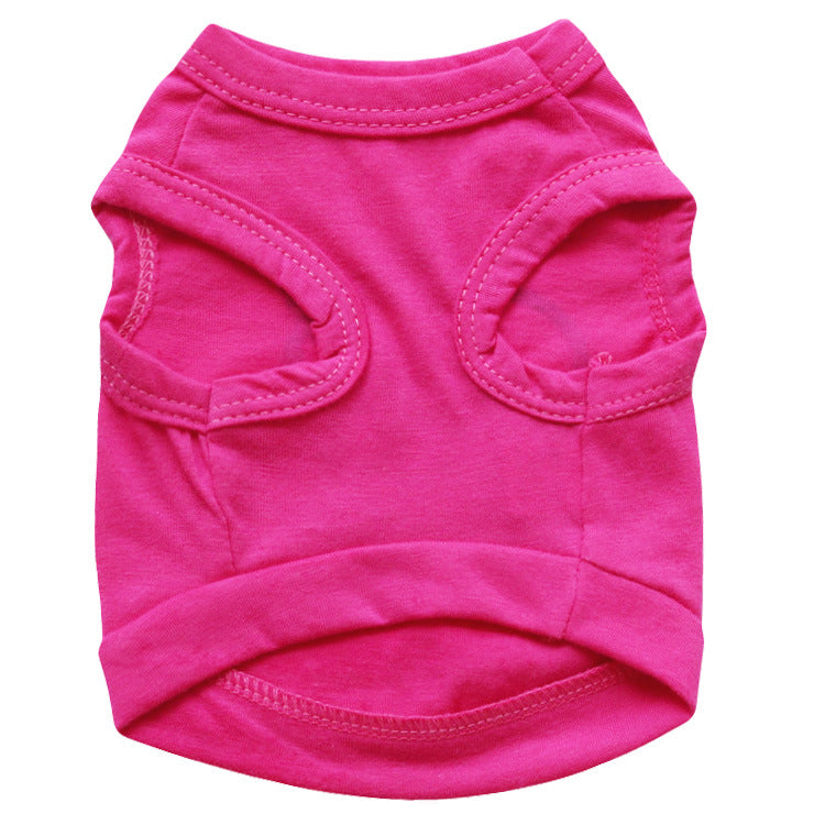 HKM-9862589 Cotton Jersey Dog Vest in Rose Red for All Sizes