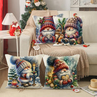 HKM-986259 Christmas Cartoon Pillow Cover for Living Room Decor - 45x45cm, Multiple Styles Available