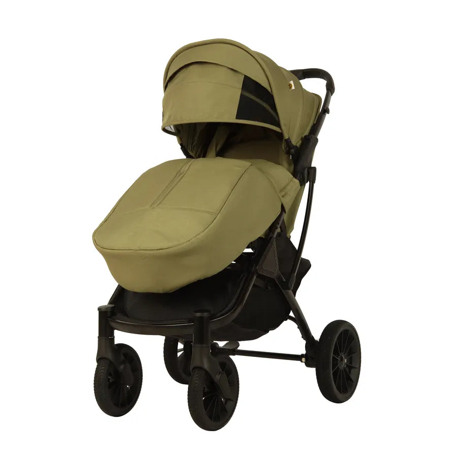 HKM-986323 Adjustable Baby Stroller with Foot Cover, Collapsible Sunshade and One-Foot Rear Brakes