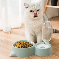 HKM-9864253 Automatic Pet Water and Food Feeder Bowl, Stainless Steel, Ergonomic Design for Cats and Dogs