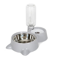 HKM-9864253 Automatic Pet Water and Food Feeder Bowl, Stainless Steel, Ergonomic Design for Cats and Dogs