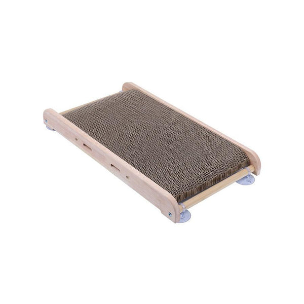 HKM-986451 Vertical Cat Scratcher - Solid Wood Design with Corrugated Paper, 1000g