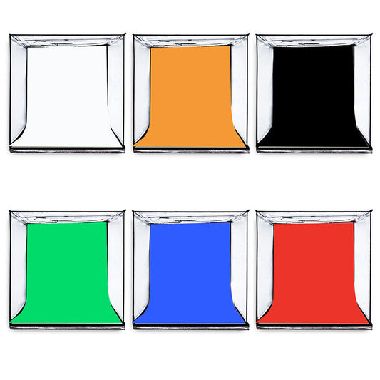 HKM-986515 40CM Adjustable Folding LED Soft Light Box with 6-Color Backdrops