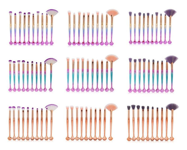 HKM-986515 Brilliant Mermaid Makeup Brush Set for Effortless Application and Blending