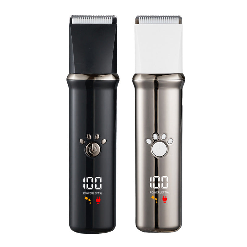 HKM-9866045 4-in-1 Electric Pet Shaver Set with Digital Display for Dogs and Cats, Includes Replacement Head and Charging Cable