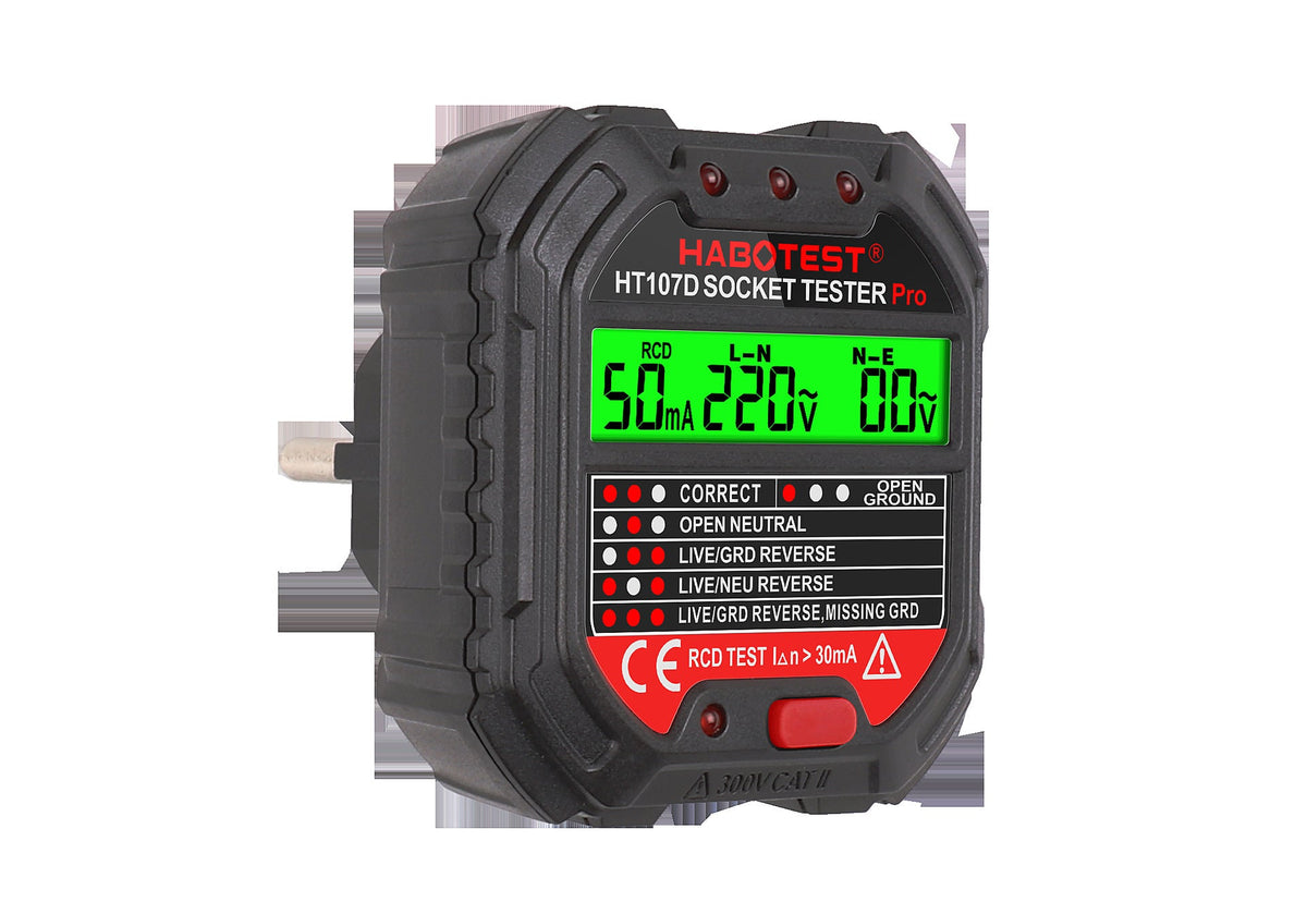 HKM-986643 Digital Display Socket Tester for Electrical Grounding and Wiring Methods
