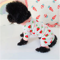 HKM-9866557 Cotton Strawberry Print Sweater for Cats - Four-Legged Clothing in Various Sizes
