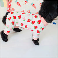 HKM-9866557 Cotton Strawberry Print Sweater for Cats - Four-Legged Clothing in Various Sizes