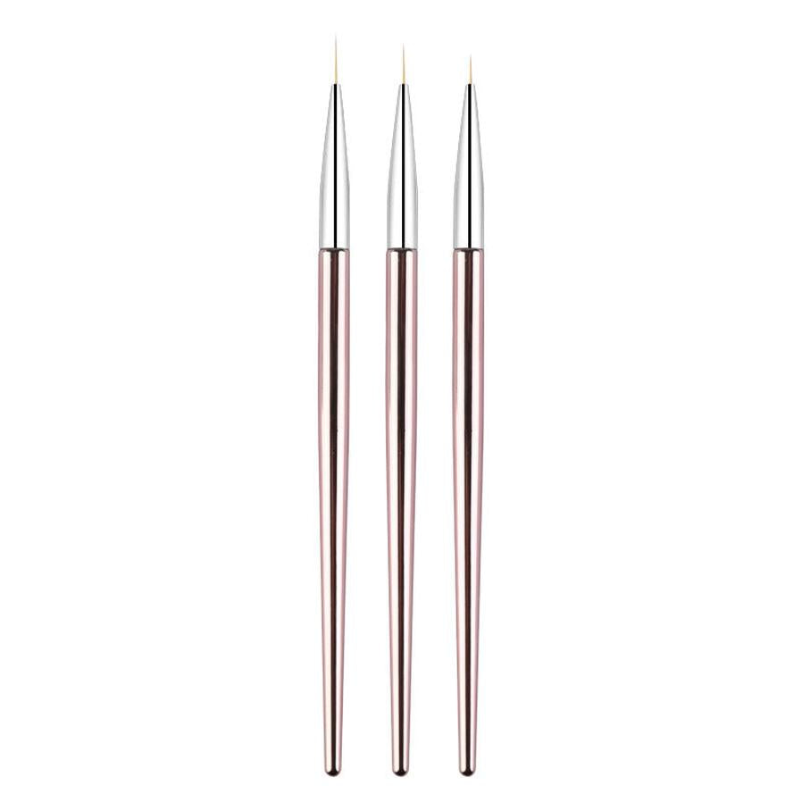 HKM-986771 Rose Gold Nail Art Drawing Pens - 3-Piece Set