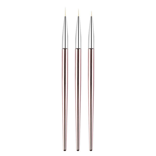 HKM-986771 Rose Gold Nail Art Drawing Pens - 3-Piece Set