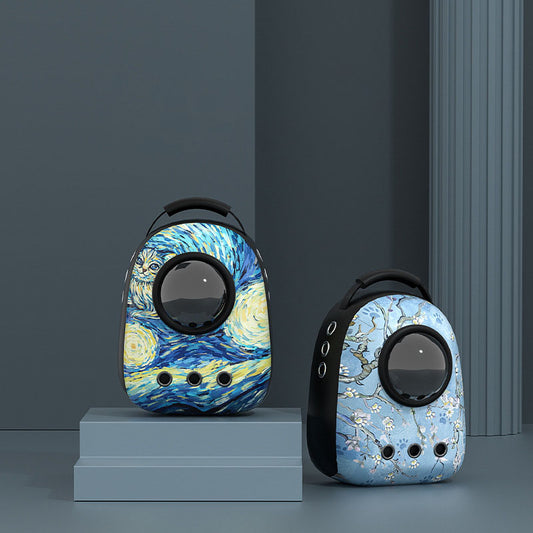 HKM-9867837 Portable Breathable Cat Backpack with Double Shoulder Straps for Outdoor Use - Multiple Colors Available