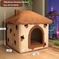 HKM-9868221 Cozy Semi-Enclosed Cat Nest Pet Bed with Reinforced Steel Frame