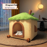 HKM-9868221 Cozy Semi-Enclosed Cat Nest Pet Bed with Reinforced Steel Frame
