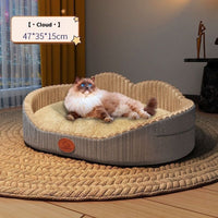 HKM-9868221 Cozy Semi-Enclosed Cat Nest Pet Bed with Reinforced Steel Frame