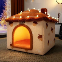 HKM-9868221 Cozy Semi-Enclosed Cat Nest Pet Bed with Reinforced Steel Frame