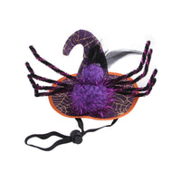 HKM-9868349 Cat Halloween Headdress in Purple, Black, and Orange - Cloth Pet Costume Accessory, Average Size