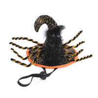 HKM-9868349 Cat Halloween Headdress in Purple, Black, and Orange - Cloth Pet Costume Accessory, Average Size