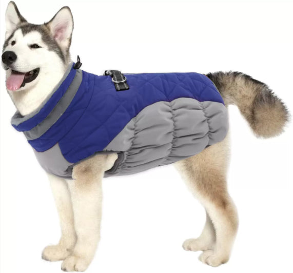 HKM-9868605 Waterproof and Windproof Pet Coat for Small and Medium Dogs in Red, Black, Camel, Peacock Blue – Polyester Material