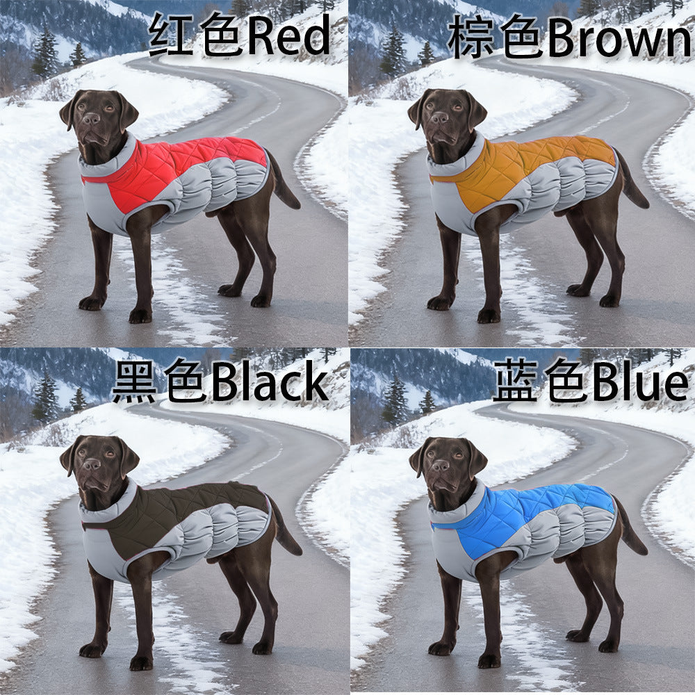 HKM-9868605 Waterproof and Windproof Pet Coat for Small and Medium Dogs in Red, Black, Camel, Peacock Blue – Polyester Material