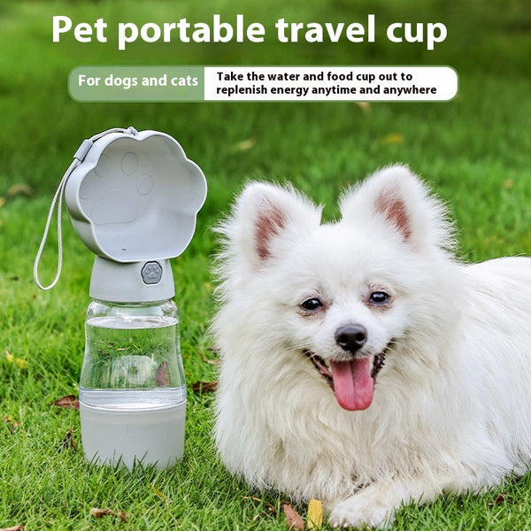 HKM-9870013 Portable Pet Water Cup - 320ML and 180ML Options in Yellow, Gray, Green, and White