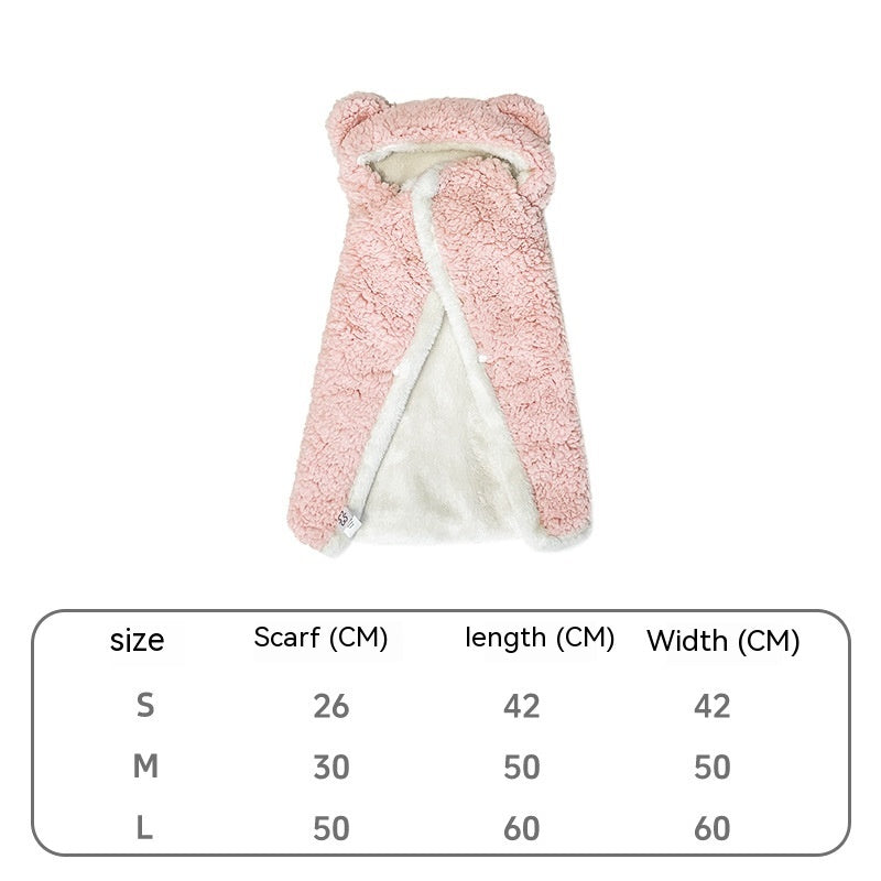 HKM-9870525 Cozy Bear Cloak Blanket for Dogs and Cats in Multiple Colors