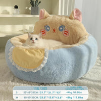 HKM-9871421 Cozy Cat and Dog Bed Tent with Removable Washable Cushion - Fluffy Plush Pet Cave for Ultimate Comfort