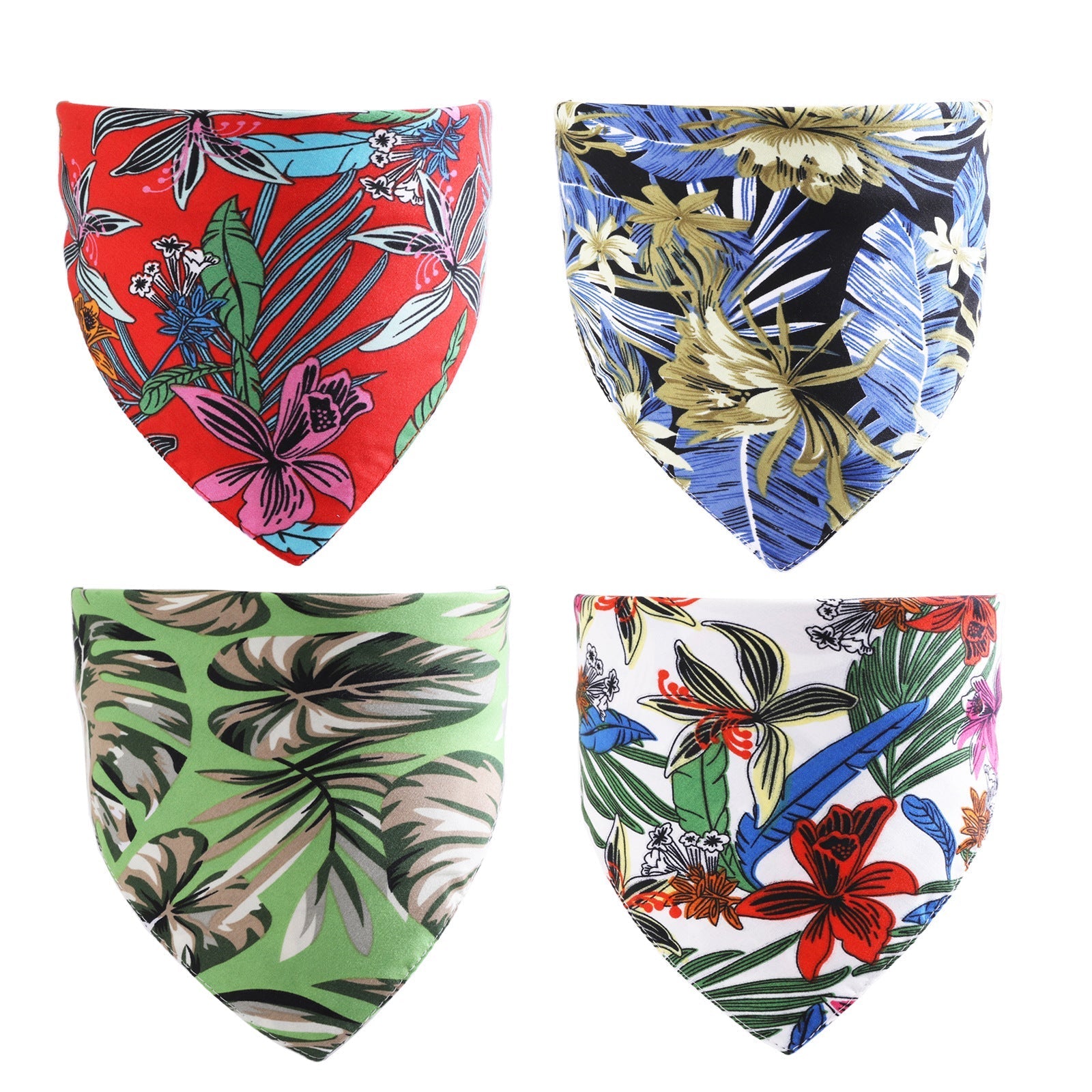 HKM-9871549 Pet Summer Triangle Scarf for Cats and Dogs - Lightweight Polyester in Vibrant Colors
