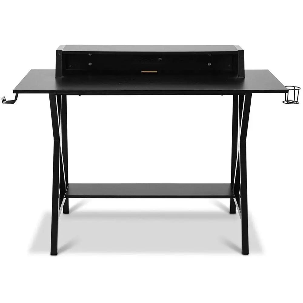 HKM-987155 Modern Multifunction Wooden and Metal Corner PC Gaming Desk for Home Office