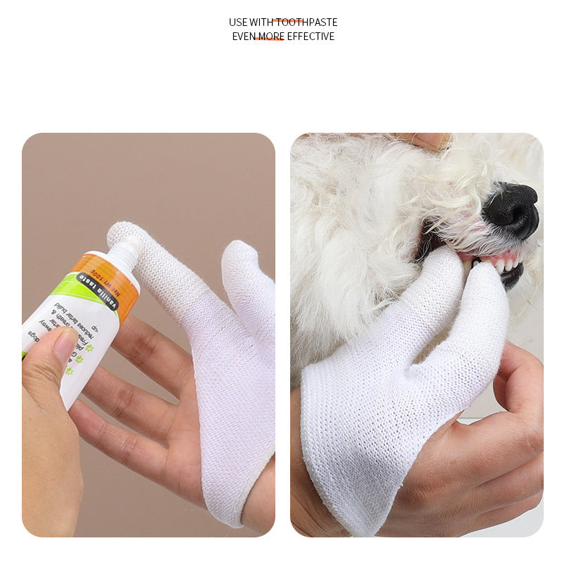 HKM-9871805 Pet Finger Toothbrush for Dogs and Cats - Soft Silicone Tooth Cleaning Finger Cover