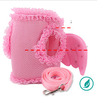 HKM-9873213 Comfortable Pink Polyester Pet Harness and Traction Belt for Small to Large Pets