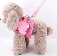 HKM-9873213 Comfortable Pink Polyester Pet Harness and Traction Belt for Small to Large Pets