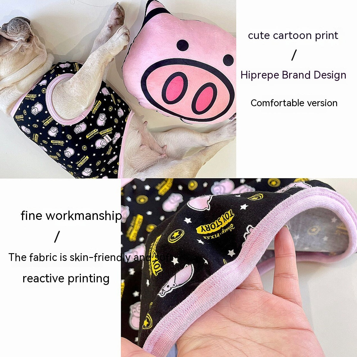 HKM-9874493 Gold Coin Pig Lycra Cotton Pet Spring and Summer Vest T-shirt, Multiple Sizes Available