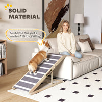 HKM-9875389 Foldable Pet Ramp for Small to Large Dogs, Adjustable Height 16" to 23.5", Non-Slip Carpet, Easy Storage