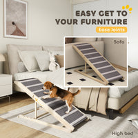 HKM-9875389 Foldable Pet Ramp for Small to Large Dogs, Adjustable Height 16" to 23.5", Non-Slip Carpet, Easy Storage