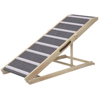 HKM-9875389 Foldable Pet Ramp for Small to Large Dogs, Adjustable Height 16" to 23.5", Non-Slip Carpet, Easy Storage