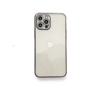 HKM-987539 Transparent Electroplated Shockproof TPU Phone Case for iPhone 11, iPhone 12 Series, and More
