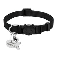 HKM-9875773 Personalized Breakaway Nylon Cat Collar with ID Tag and Bell