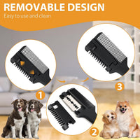 HKM-9877181 2-in-1 Pet Razor Comb for Dogs and Cats with Extra Blades – Grooming Brush and Hair Trimmer