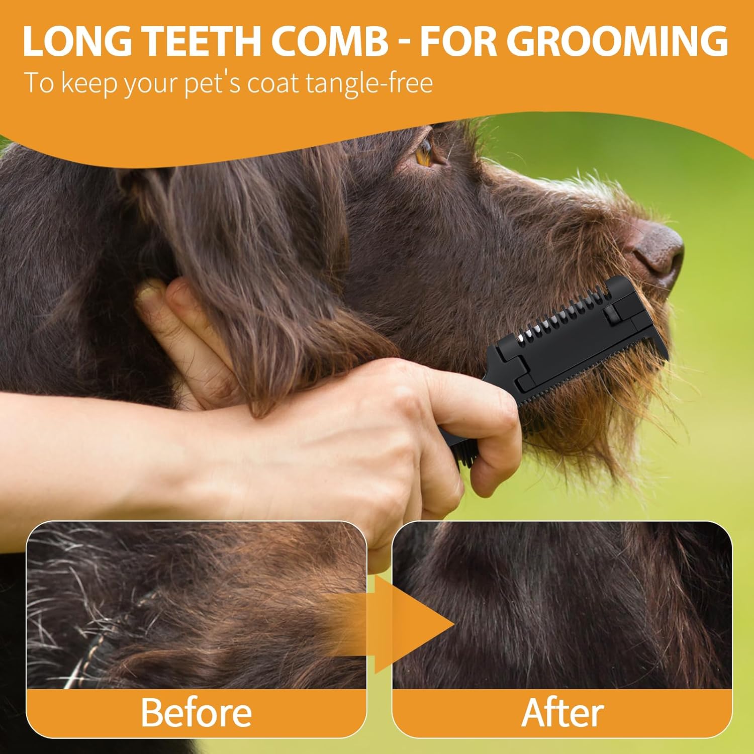 HKM-9877181 2-in-1 Pet Razor Comb for Dogs and Cats with Extra Blades – Grooming Brush and Hair Trimmer