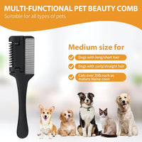 HKM-9877181 2-in-1 Pet Razor Comb for Dogs and Cats with Extra Blades – Grooming Brush and Hair Trimmer
