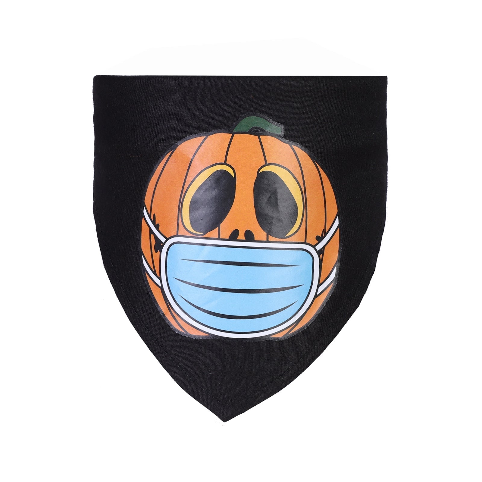 HKM-9877309 Halloween Triangle Scarf for Dogs and Cats with Spooky Patterns in Purple and Orange