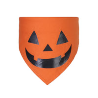 HKM-9877309 Halloween Triangle Scarf for Dogs and Cats with Spooky Patterns in Purple and Orange