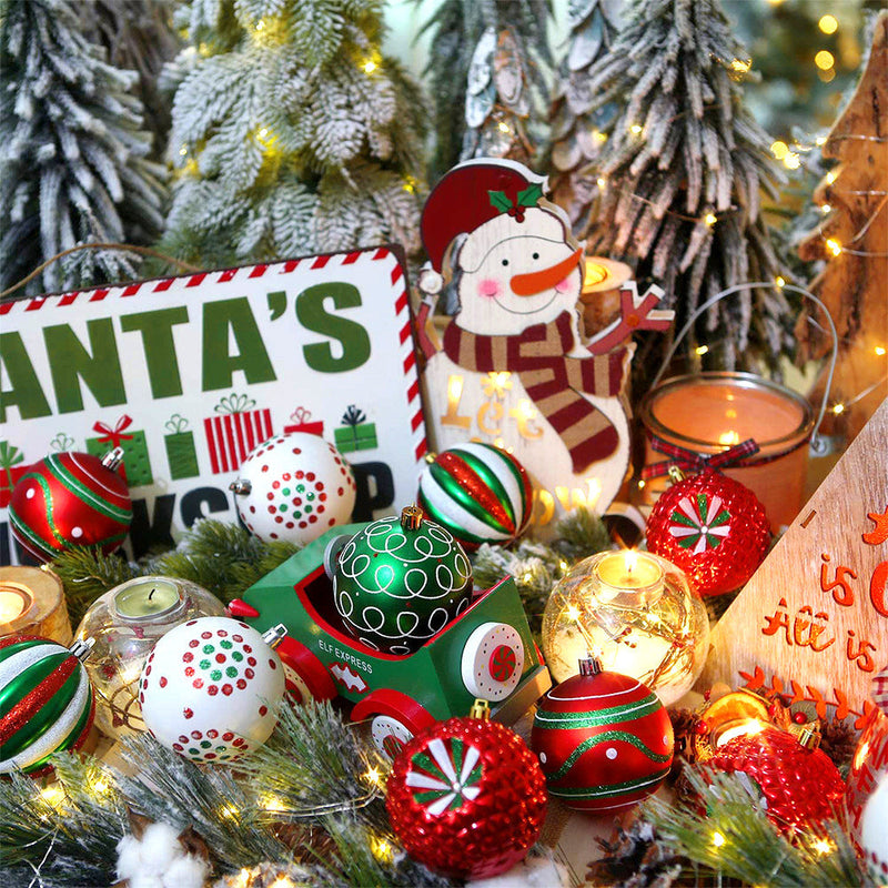 HKM-987731 Electroplated Hand-Painted Plastic Christmas Tree Decoration Balls - 30-Pack, 6CM