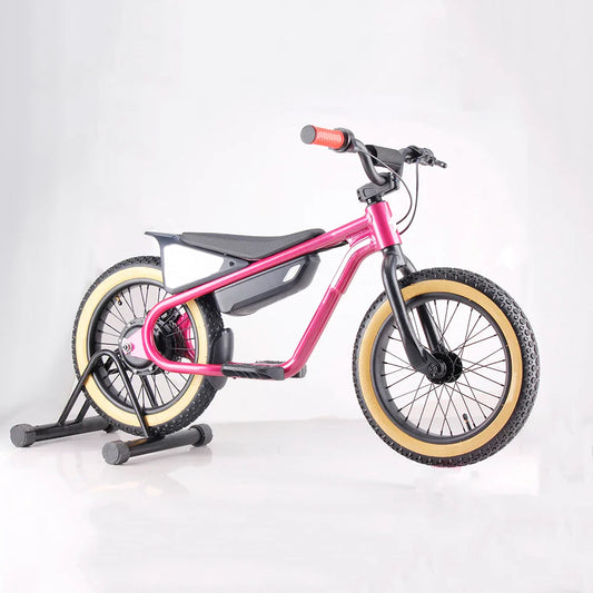HKM-987859 16'' Aluminium Alloy Electric Motorcycle for Kids - High Speed Dirt Bike with 2 Speed Gears and Integrated Battery